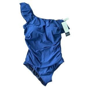 Gotttex Profile Navy One Piece‎ Ruffle Swimsuit Women's Size 16 New with Tags